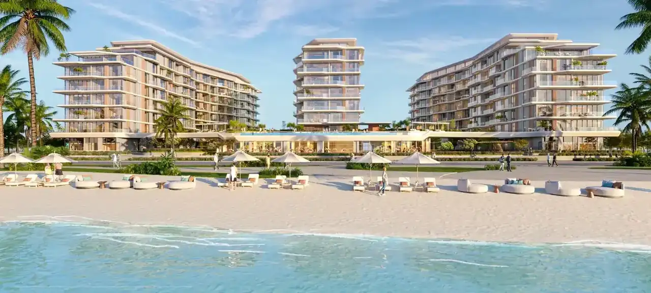 Beachfront view of the buildings